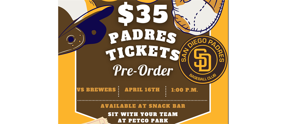 PADRES TICKETS @ SNACK BAR