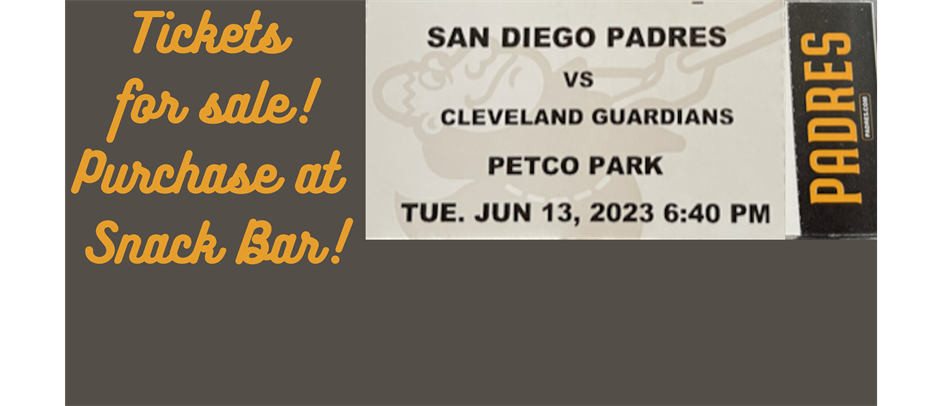 PADRES TICKETS @ SNACK BAR